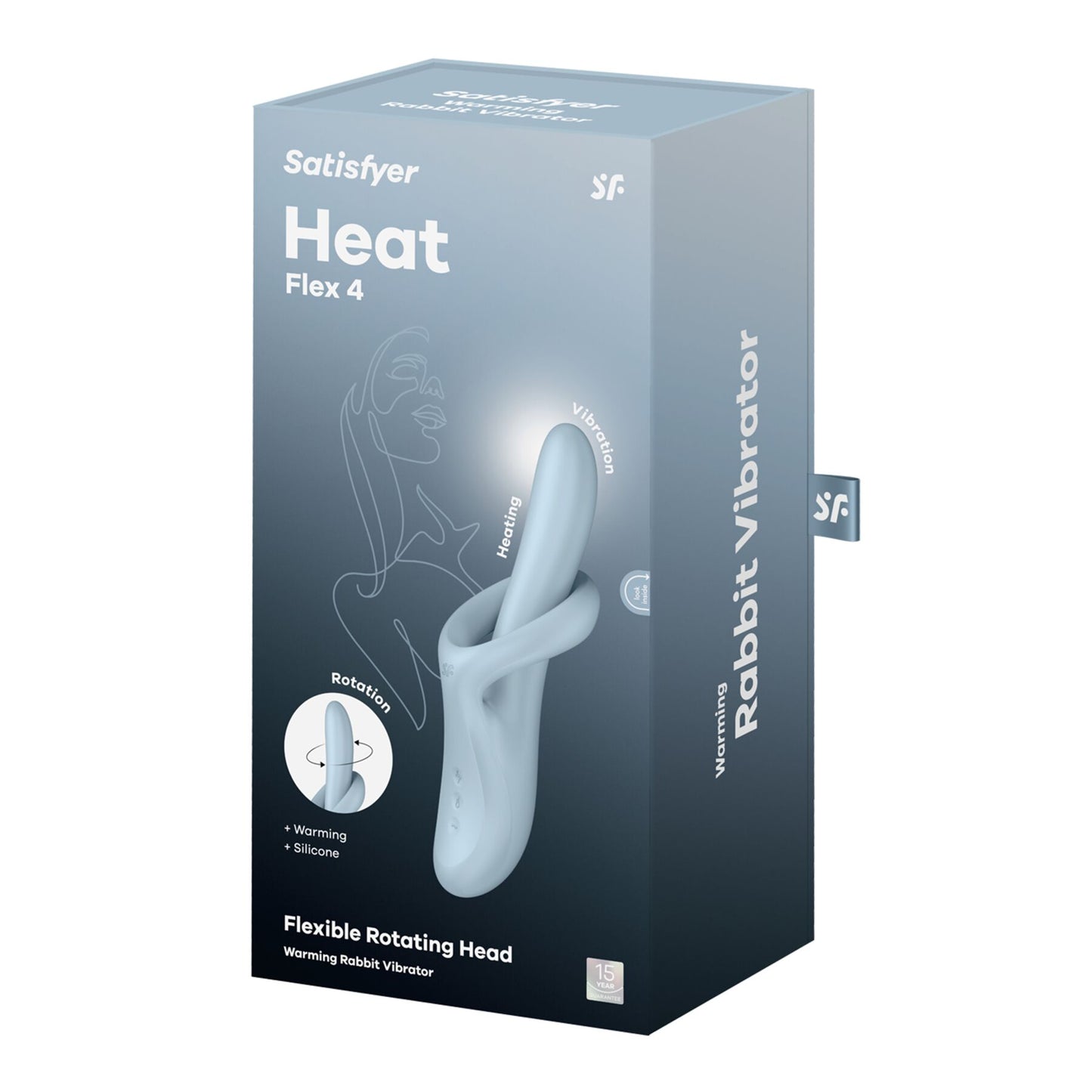Вібратор з ротацією Satisfyer Heat Flex 4 Grey, підігрів до 39°C