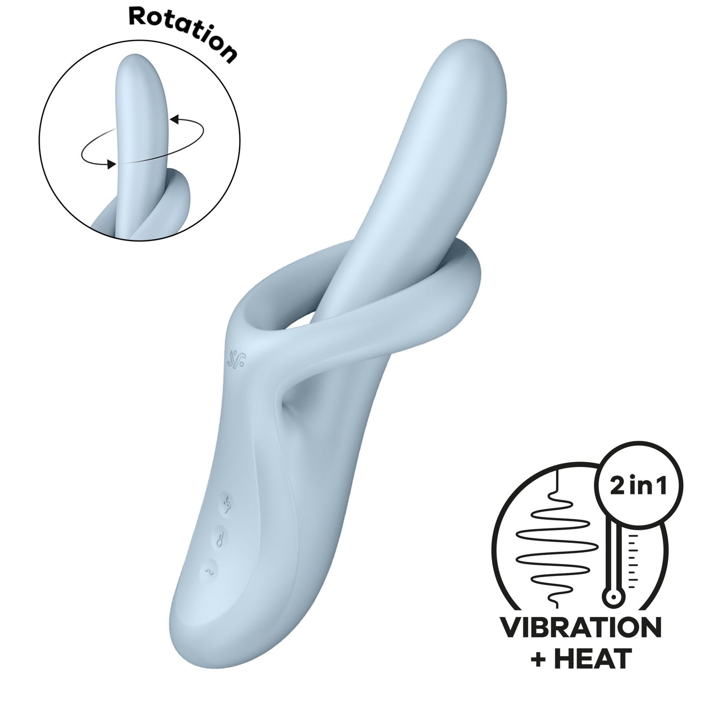 Вібратор з ротацією Satisfyer Heat Flex 4 Grey, підігрів до 39°C