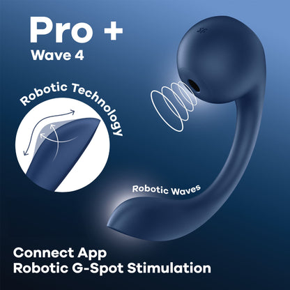 Смарт-стимулятор точки G + вакуумний стимулятор клітора Satisfyer Pro+ Wave 4 Connect App