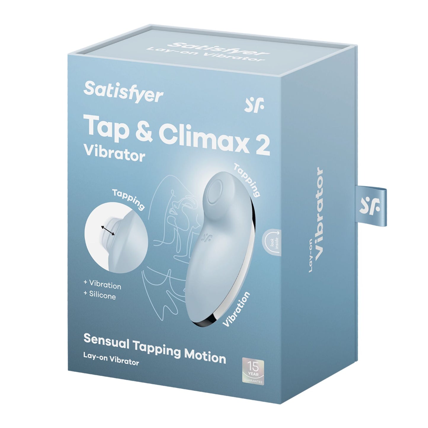 Вібростимулятор-пульсатор Satisfyer Tap & Climax 2 Blue, ефект постукування пальцем