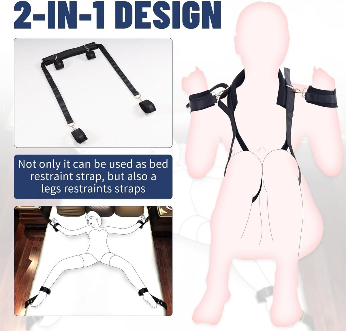 БДСМ-набір LOCKINK YEAHWOW Bed Restraint set