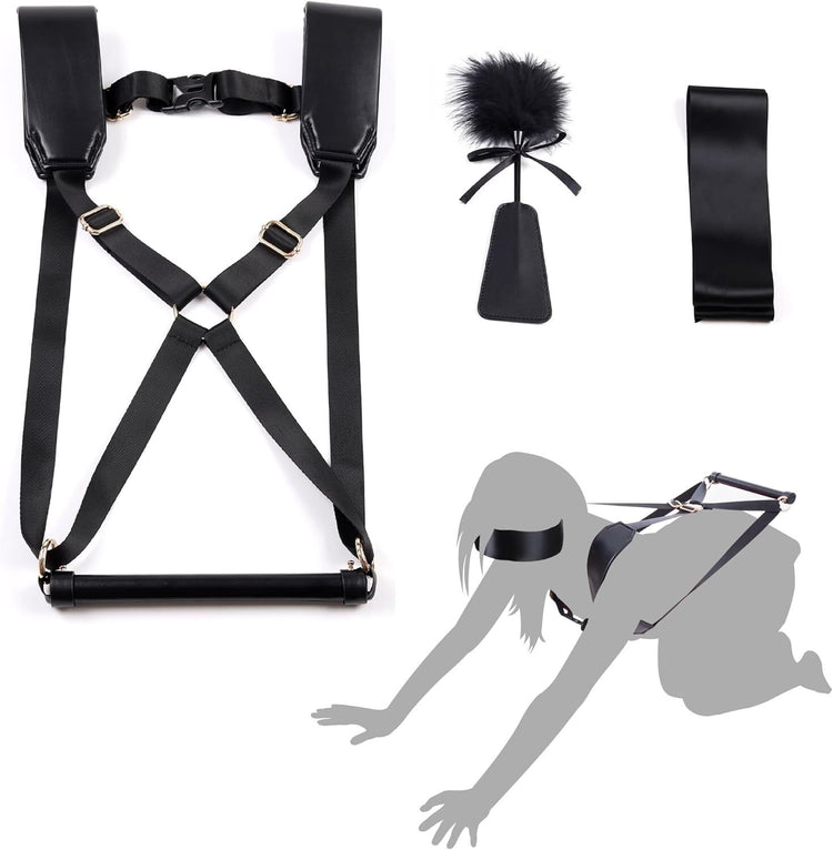 БДСМ-набір LOCKINK YEAHWOW Black Doggy Style Saddle set