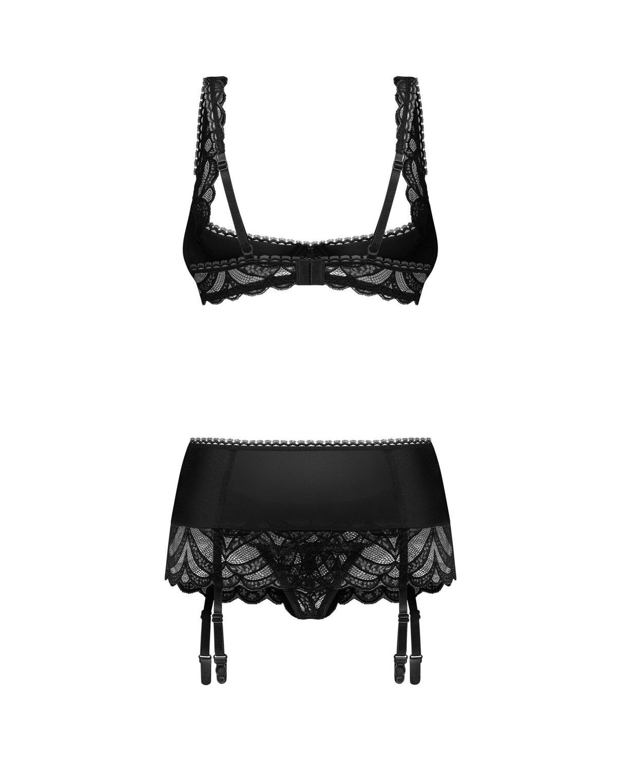 Комплект Obsessive Lecille 3-pcs crotchless set L/XL