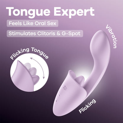 Вагінально-кліторальний вібратор Satisfyer Tongue Expert з язичком