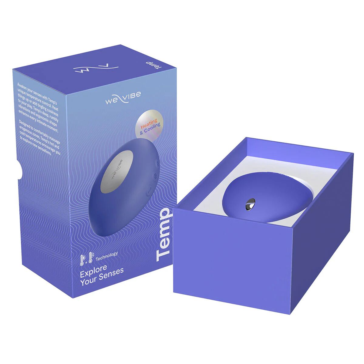Кліторальний вібратор з підігрівом та охолодженням We-Vibe Temp Lavender Blue блакитний