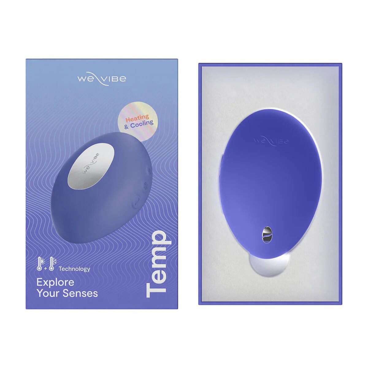 Кліторальний вібратор з підігрівом та охолодженням We-Vibe Temp Lavender Blue блакитний