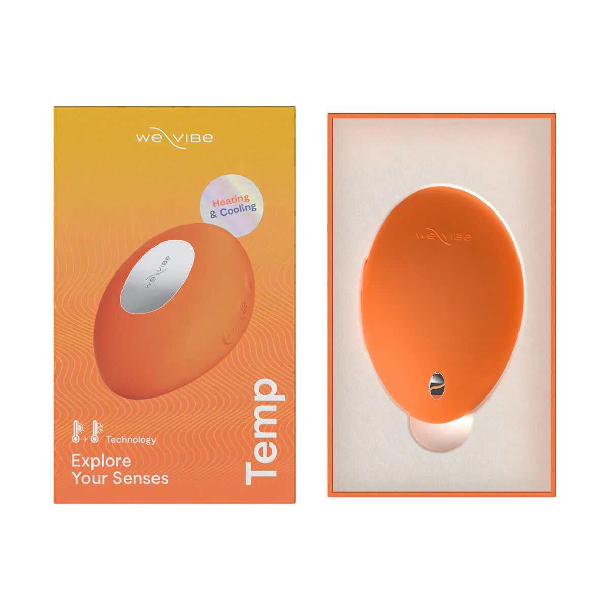 Кліторальний вібратор з підігрівом та охолодженням We-Vibe Temp Tangerine помаранчевий