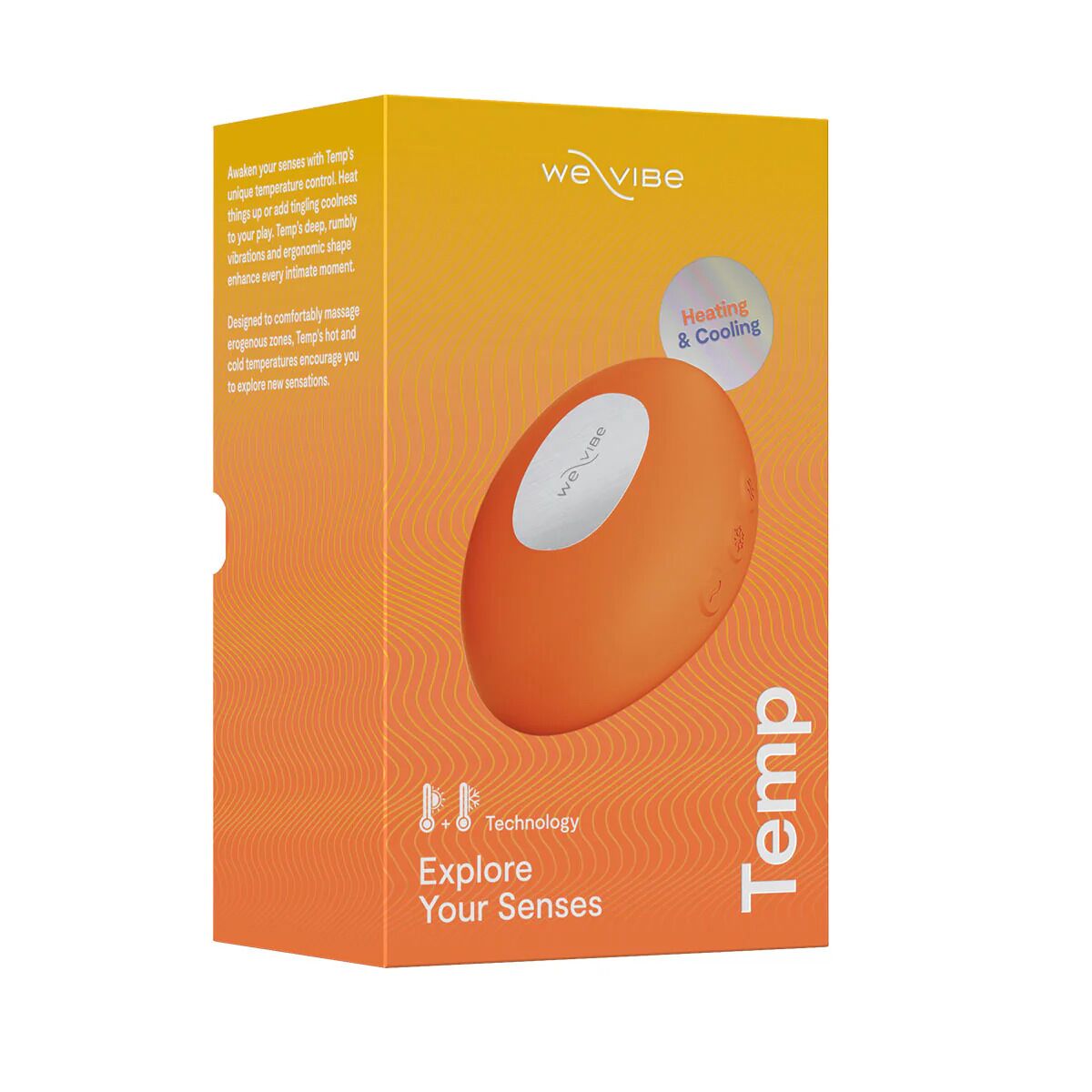 Кліторальний вібратор з підігрівом та охолодженням We-Vibe Temp Tangerine помаранчевий