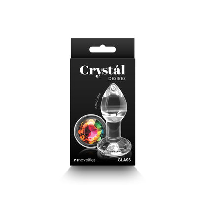 Скляна анальна пробка NS Novelties Crystal - Desires - Rainbow Gem - Smal