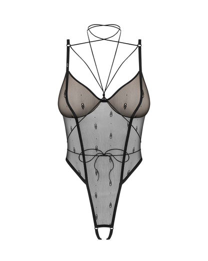 Боді Obsessive Anniverse Special crotchless teddy S/M