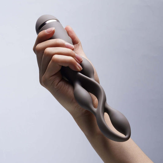 Імпульсний вібратор з ефектом пульсації UPKO UEROS для тривимірної стимуляції, коричневий